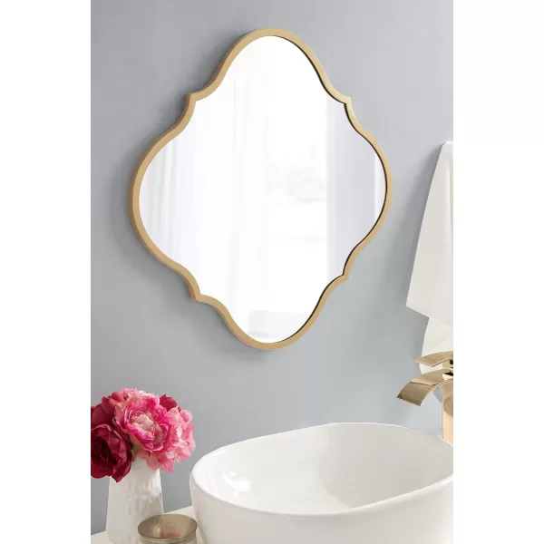 Kate and Laurel Higby Scalloped Wall Mirror 24 x 31 Gold Decorative Modern Glam Mirror with Curved Scalloped Edge and Robust Metal FrameGold