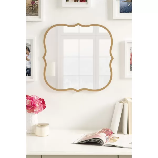 Kate and Laurel Higby Scalloped Wall Mirror 24 x 31 Gold Decorative Modern Glam Mirror with Curved Scalloped Edge and Robust Metal FrameGold