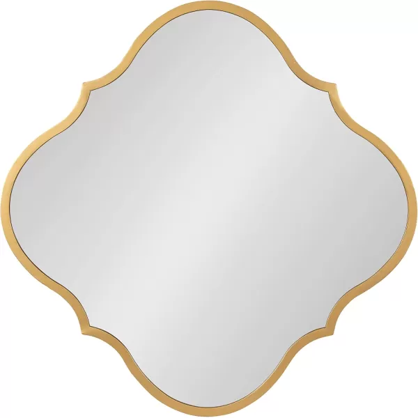 Kate and Laurel Higby Scalloped Wall Mirror 24 x 31 Gold Decorative Modern Glam Mirror with Curved Scalloped Edge and Robust Metal FrameGold