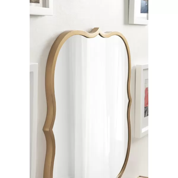 Kate and Laurel Higby Scalloped Wall Mirror 24 x 31 Gold Decorative Modern Glam Mirror with Curved Scalloped Edge and Robust Metal FrameGold