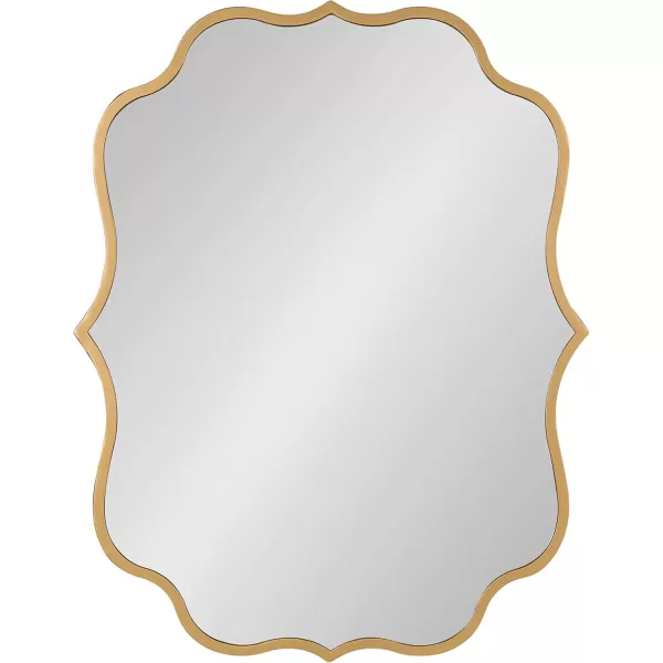 Kate and Laurel Higby Scalloped Wall Mirror 24 x 31 Gold Decorative Modern Glam Mirror with Curved Scalloped Edge and Robust Metal FrameGold