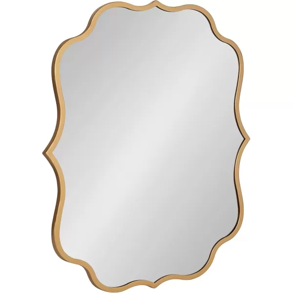 Kate and Laurel Higby Scalloped Wall Mirror 24 x 31 Gold Decorative Modern Glam Mirror with Curved Scalloped Edge and Robust Metal FrameGold