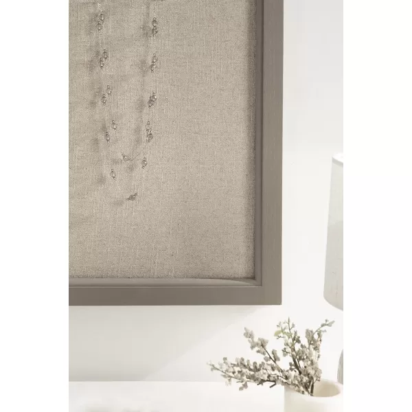 Kate and Laurel Hogan Farmhouse Framed Arch Fabric Pinboard 24 x 36 Black Decorative Bulletin Board with Moroccan Arch and Linen Fabric Pinning Surface for WallGray