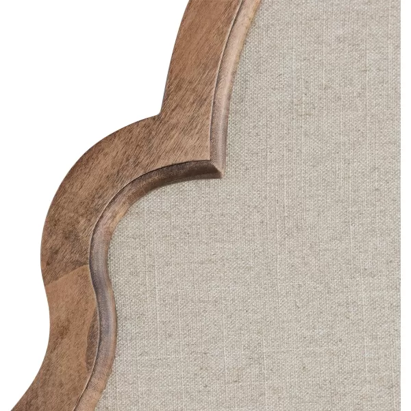 Kate and Laurel Hogan Farmhouse Framed Arch Fabric Pinboard 24 x 36 Black Decorative Bulletin Board with Moroccan Arch and Linen Fabric Pinning Surface for WallNatural