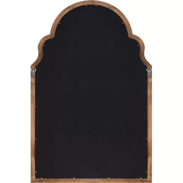 Kate and Laurel Hogan Farmhouse Framed Arch Fabric Pinboard 24 x 36 Black Decorative Bulletin Board with Moroccan Arch and Linen Fabric Pinning Surface for WallNatural