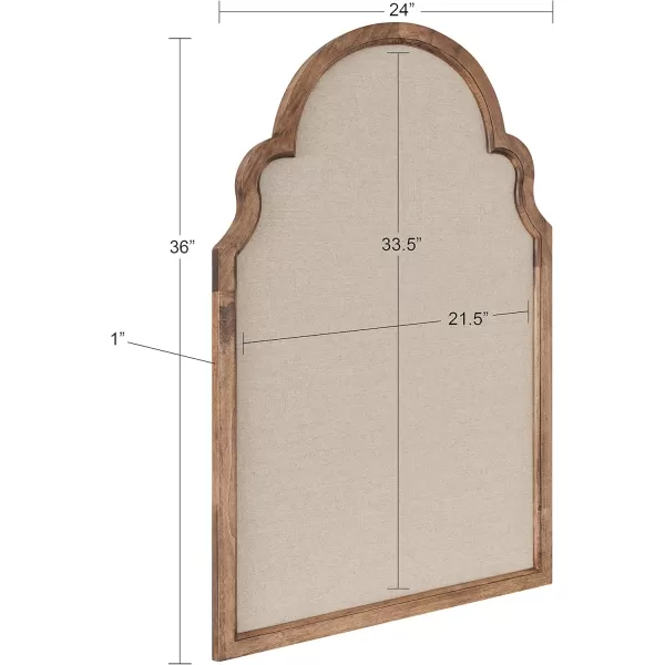 Kate and Laurel Hogan Farmhouse Framed Arch Fabric Pinboard 24 x 36 Black Decorative Bulletin Board with Moroccan Arch and Linen Fabric Pinning Surface for WallNatural