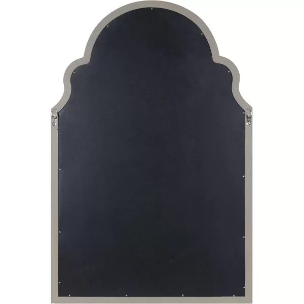 Kate and Laurel Hogan Farmhouse Framed Arch Fabric Pinboard 24 x 36 Black Decorative Bulletin Board with Moroccan Arch and Linen Fabric Pinning Surface for WallGray
