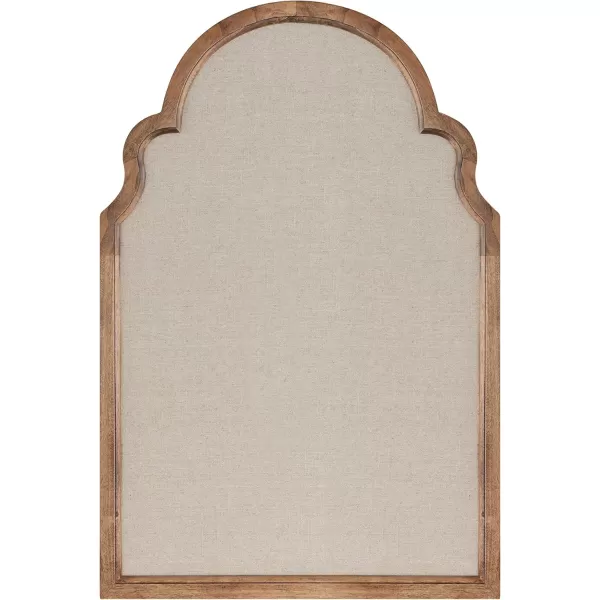 Kate and Laurel Hogan Farmhouse Framed Arch Fabric Pinboard 24 x 36 Black Decorative Bulletin Board with Moroccan Arch and Linen Fabric Pinning Surface for WallNatural