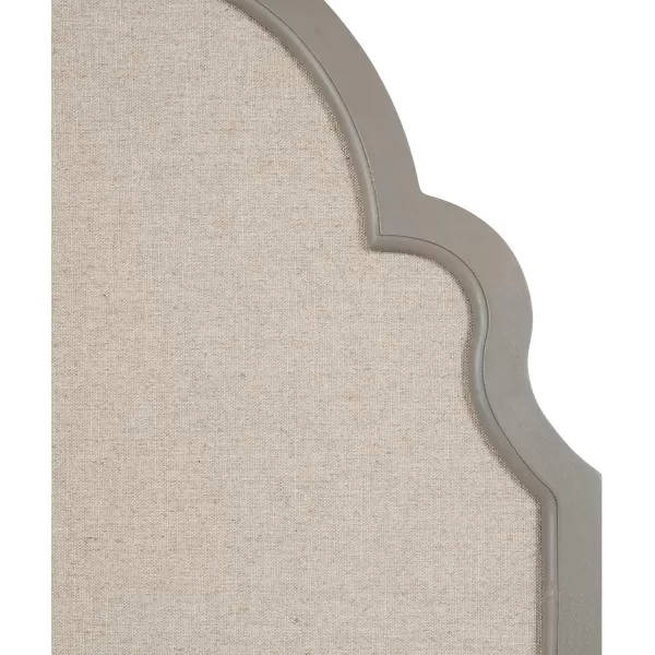Kate and Laurel Hogan Farmhouse Framed Arch Fabric Pinboard 24 x 36 Black Decorative Bulletin Board with Moroccan Arch and Linen Fabric Pinning Surface for WallGray