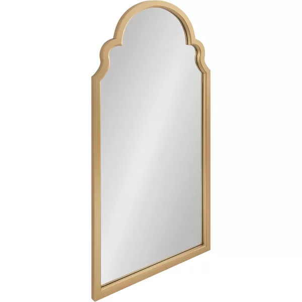 Kate and Laurel Hogan Wood Framed Arched Wall Mirror 24 x 48 Gold Glamorous Moroccan Mirror for Sophisticated Wall DecorGold