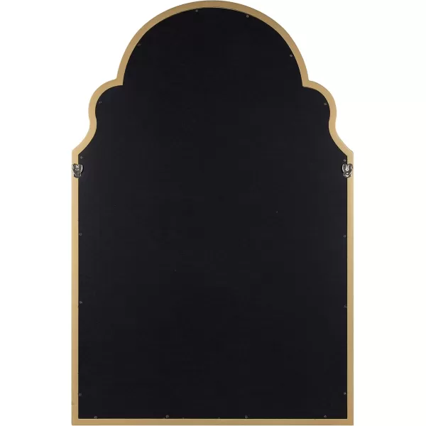 Kate and Laurel Hogan Wood Framed Arched Wall Mirror 24 x 48 Gold Glamorous Moroccan Mirror for Sophisticated Wall DecorGold