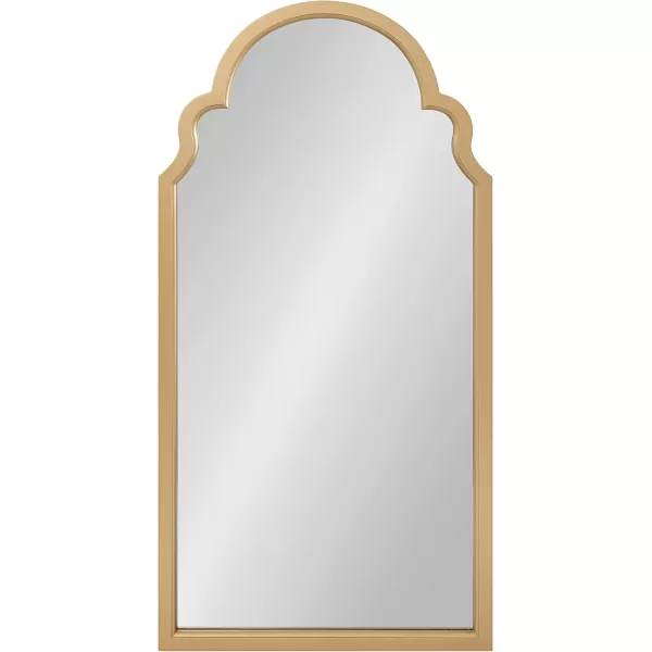 Kate and Laurel Hogan Wood Framed Arched Wall Mirror 24 x 48 Gold Glamorous Moroccan Mirror for Sophisticated Wall DecorGold