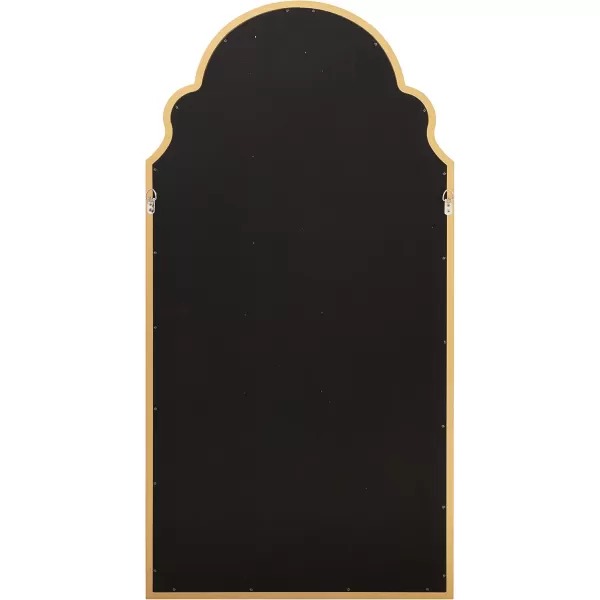 Kate and Laurel Hogan Wood Framed Arched Wall Mirror 24 x 48 Gold Glamorous Moroccan Mirror for Sophisticated Wall DecorGold