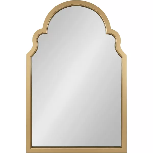 Kate and Laurel Hogan Wood Framed Arched Wall Mirror 24 x 48 Gold Glamorous Moroccan Mirror for Sophisticated Wall DecorGold