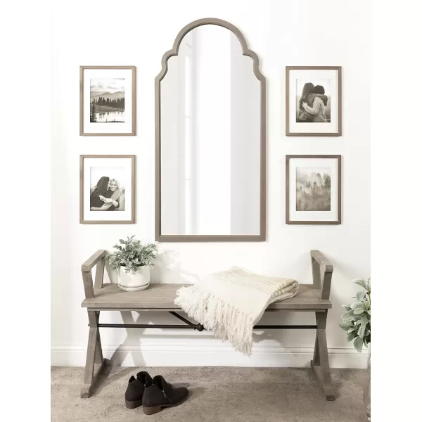 Kate and Laurel Hogan Wood Framed Arched Wall Mirror 24 x 48 Gold Glamorous Moroccan Mirror for Sophisticated Wall DecorGrey