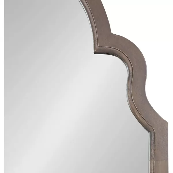 Kate and Laurel Hogan Wood Framed Arched Wall Mirror 24 x 48 Gold Glamorous Moroccan Mirror for Sophisticated Wall DecorGrey