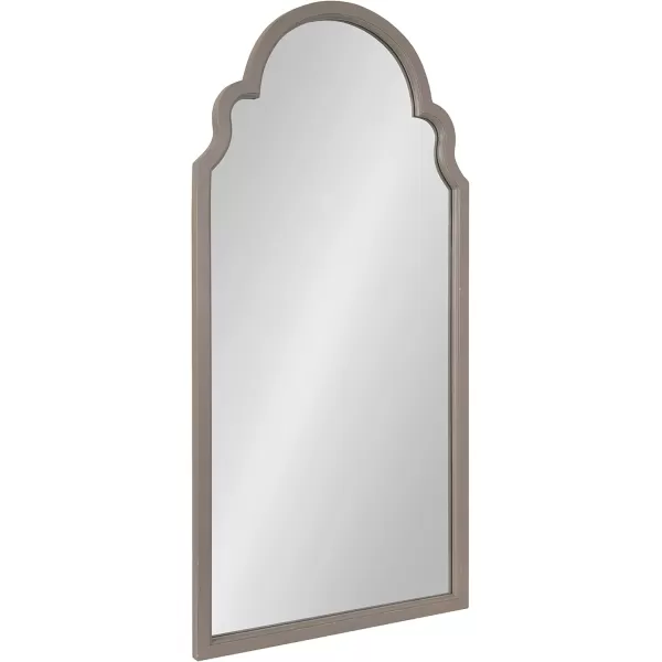 Kate and Laurel Hogan Wood Framed Arched Wall Mirror 24 x 48 Gold Glamorous Moroccan Mirror for Sophisticated Wall DecorGrey