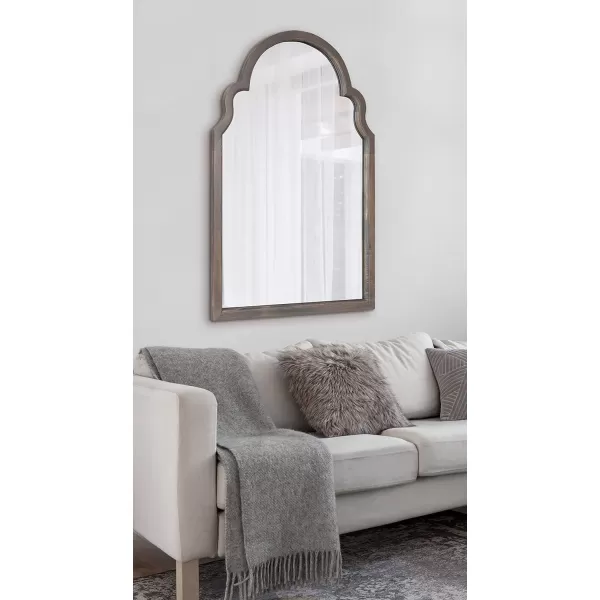 Kate and Laurel Hogan Wood Framed Arched Wall Mirror 24 x 48 Gold Glamorous Moroccan Mirror for Sophisticated Wall DecorGrey