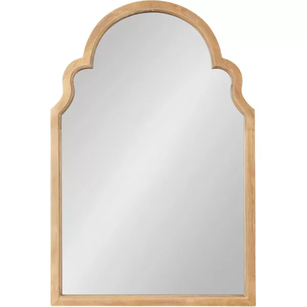 Kate and Laurel Hogan Wood Framed Arched Wall Mirror 24 x 48 Gold Glamorous Moroccan Mirror for Sophisticated Wall DecorNatural