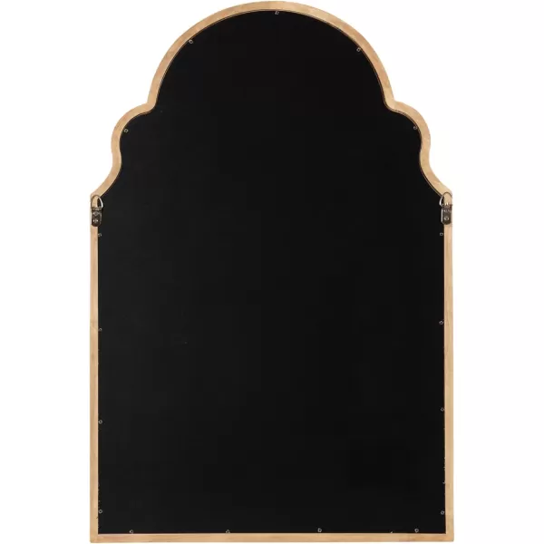 Kate and Laurel Hogan Wood Framed Arched Wall Mirror 24 x 48 Gold Glamorous Moroccan Mirror for Sophisticated Wall DecorNatural