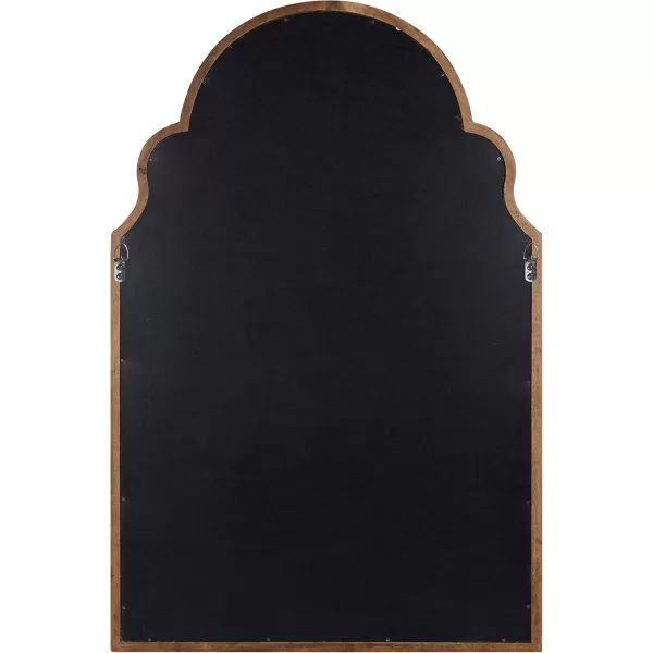 Kate and Laurel Hogan Wood Framed Arched Wall Mirror 24 x 48 Gold Glamorous Moroccan Mirror for Sophisticated Wall DecorRustic Brown