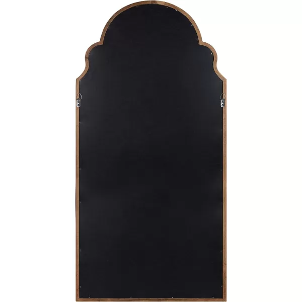 Kate and Laurel Hogan Wood Framed Arched Wall Mirror 24 x 48 Gold Glamorous Moroccan Mirror for Sophisticated Wall DecorRustic Brown