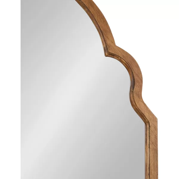 Kate and Laurel Hogan Wood Framed Arched Wall Mirror 24 x 48 Gold Glamorous Moroccan Mirror for Sophisticated Wall DecorRustic Brown