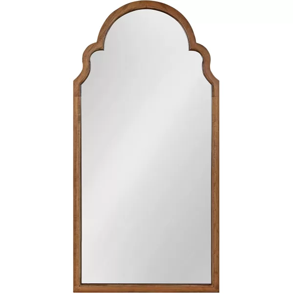 Kate and Laurel Hogan Wood Framed Arched Wall Mirror 24 x 48 Gold Glamorous Moroccan Mirror for Sophisticated Wall DecorRustic Brown