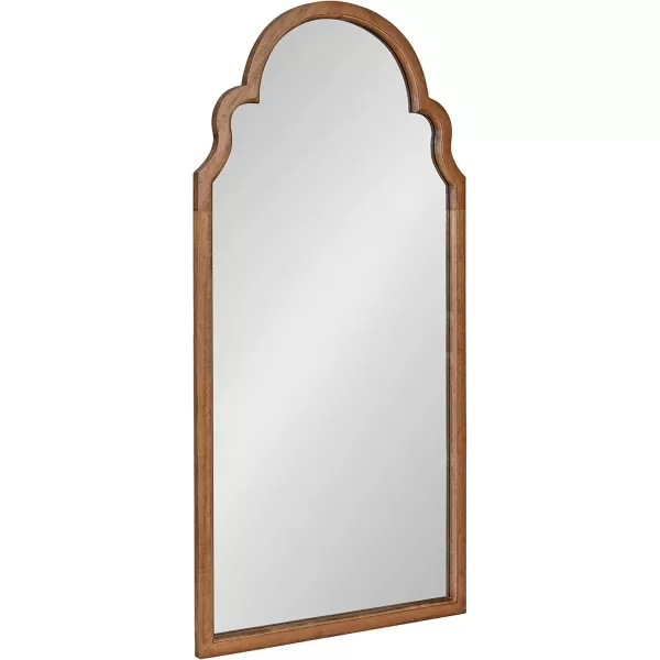 Kate and Laurel Hogan Wood Framed Arched Wall Mirror 24 x 48 Gold Glamorous Moroccan Mirror for Sophisticated Wall DecorRustic Brown