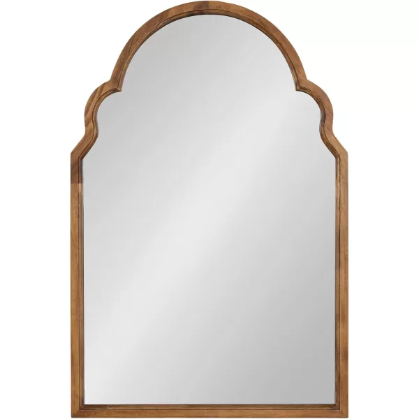 Kate and Laurel Hogan Wood Framed Arched Wall Mirror 24 x 48 Gold Glamorous Moroccan Mirror for Sophisticated Wall DecorRustic Brown