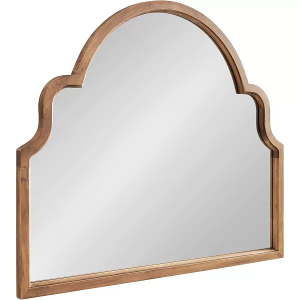 Kate and Laurel Hogan Wood Framed Arched Wall Mirror 24 x 48 Gold Glamorous Moroccan Mirror for Sophisticated Wall DecorRustic Brown