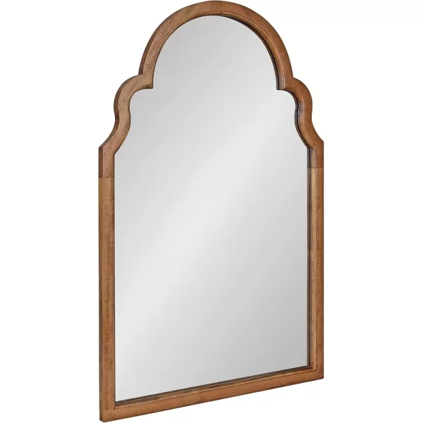 Kate and Laurel Hogan Wood Framed Arched Wall Mirror 24 x 48 Gold Glamorous Moroccan Mirror for Sophisticated Wall DecorRustic Brown