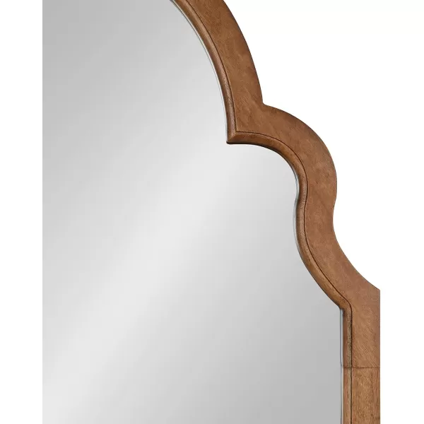 Kate and Laurel Hogan Wood Framed Arched Wall Mirror 24 x 48 Gold Glamorous Moroccan Mirror for Sophisticated Wall DecorRustic Brown