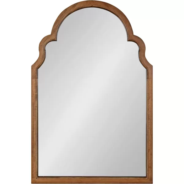 Kate and Laurel Hogan Wood Framed Arched Wall Mirror 24 x 48 Gold Glamorous Moroccan Mirror for Sophisticated Wall DecorRustic Brown