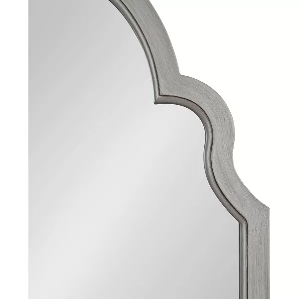 Kate and Laurel Hogan Wood Framed Arched Wall Mirror 24 x 48 Gold Glamorous Moroccan Mirror for Sophisticated Wall DecorSilver