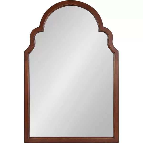 Kate and Laurel Hogan Wood Framed Arched Wall Mirror 24 x 48 Gold Glamorous Moroccan Mirror for Sophisticated Wall DecorWalnut Brown