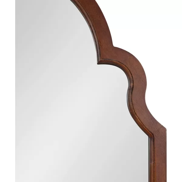 Kate and Laurel Hogan Wood Framed Arched Wall Mirror 24 x 48 Gold Glamorous Moroccan Mirror for Sophisticated Wall DecorWalnut Brown