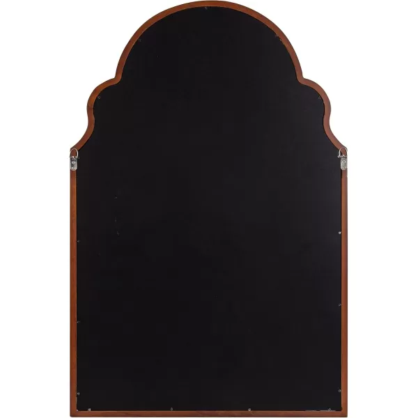 Kate and Laurel Hogan Wood Framed Arched Wall Mirror 24 x 48 Gold Glamorous Moroccan Mirror for Sophisticated Wall DecorWalnut Brown