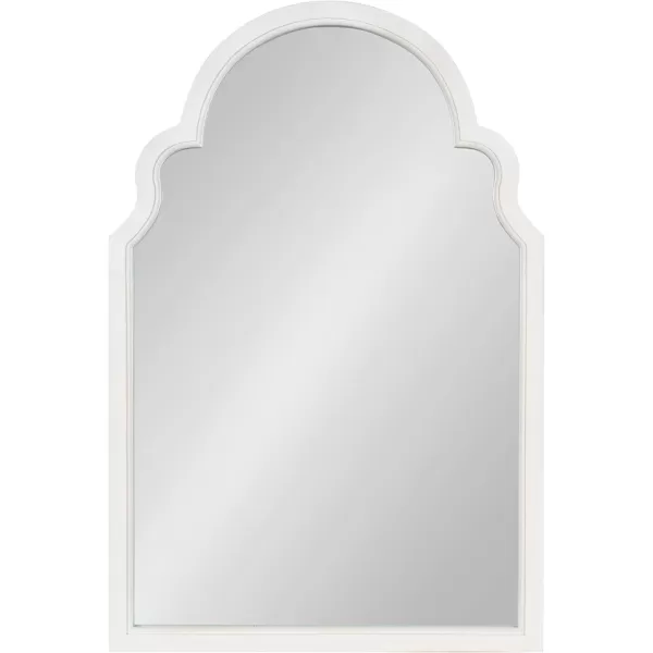 Kate and Laurel Hogan Wood Framed Arched Wall Mirror 24 x 48 Gold Glamorous Moroccan Mirror for Sophisticated Wall DecorWhite