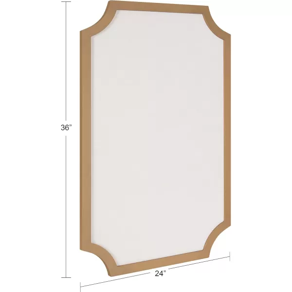 Kate and Laurel Holbrook Modern Scalloped Fabric Pinboard 24 x 36 Gold Decorative Bulletin Board for Wall
