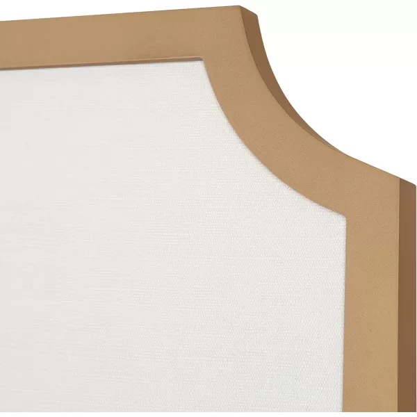 Kate and Laurel Holbrook Modern Scalloped Fabric Pinboard 24 x 36 Gold Decorative Bulletin Board for Wall