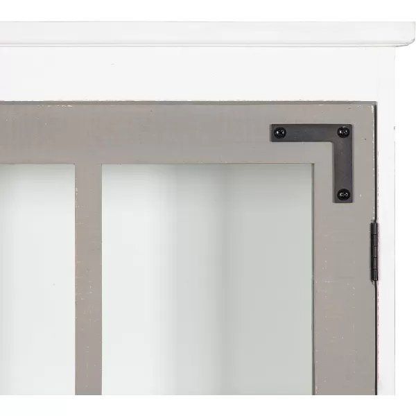 Kate and Laurel Hutchins Decorative Rustic Wall Cabinet 195 x 6 x 315 White and Gray Farmhouse Cabinet with Glass Door