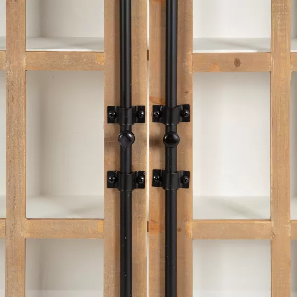 Kate and Laurel Hutchins Farmhouse Tall Wooden Wall Cabinet 24 x 7 x 28 Rustic Brown and White Vintage Cabinet with Glass Doors for Use as a Pantry Cabinet or an OverTheToilet Storage Cabinet