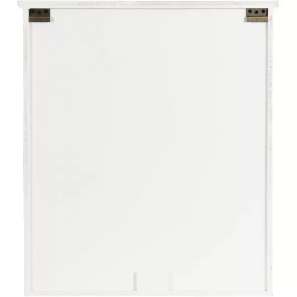Kate and Laurel Hutchins Farmhouse Tall Wooden Wall Cabinet 24 x 7 x 28 Rustic Brown and White Vintage Cabinet with Glass Doors for Use as a Pantry Cabinet or an OverTheToilet Storage Cabinet
