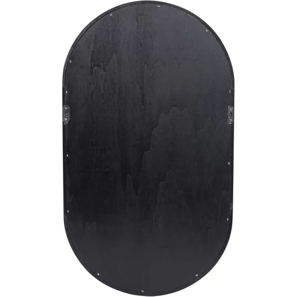 Kate and Laurel Hutton Modern Capsule Wall Shelf 16 x 28 Black Minimal Round Oval Wall Shelves for Above Toilet Bathroom StorageBlack