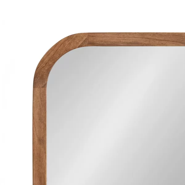 Kate and Laurel Hutton Modern Rounded Rectangle Wall Mirror 24 x 36 Natural Wood Decorative Scandinavian Rectangular Wall Decor for Bathroom Mirror for Over SinkRustic Brown