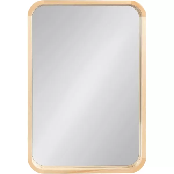 Kate and Laurel Hutton Modern Rounded Rectangle Wall Mirror 24 x 36 Natural Wood Decorative Scandinavian Rectangular Wall Decor for Bathroom Mirror for Over SinkNatural