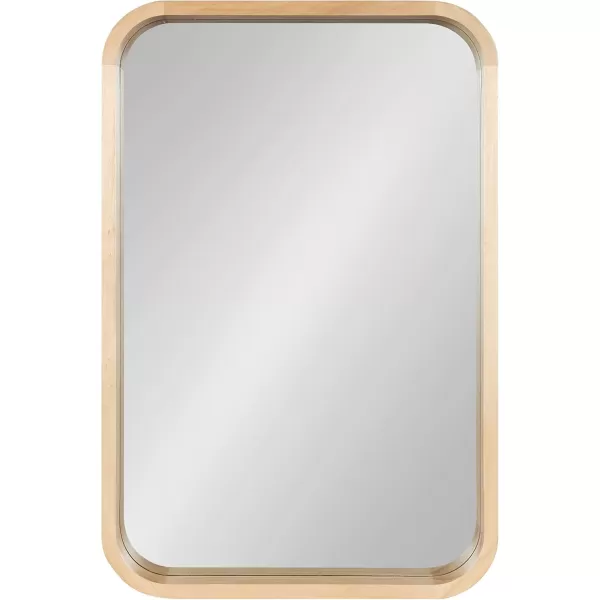 Kate and Laurel Hutton Modern Rounded Rectangle Wall Mirror 24 x 36 Natural Wood Decorative Scandinavian Rectangular Wall Decor for Bathroom Mirror for Over SinkNatural