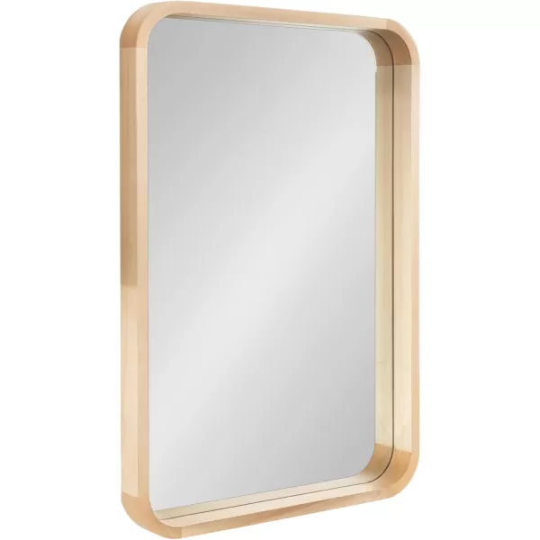 Kate and Laurel Hutton Modern Rounded Rectangle Wall Mirror 24 x 36 Natural Wood Decorative Scandinavian Rectangular Wall Decor for Bathroom Mirror for Over SinkNatural