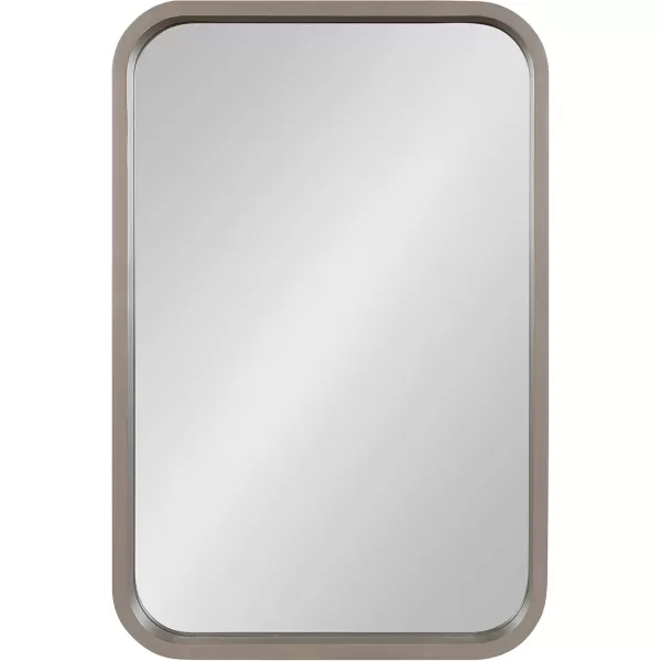 Kate and Laurel Hutton Modern Rounded Rectangle Wall Mirror 24 x 36 Natural Wood Decorative Scandinavian Rectangular Wall Decor for Bathroom Mirror for Over SinkGrey